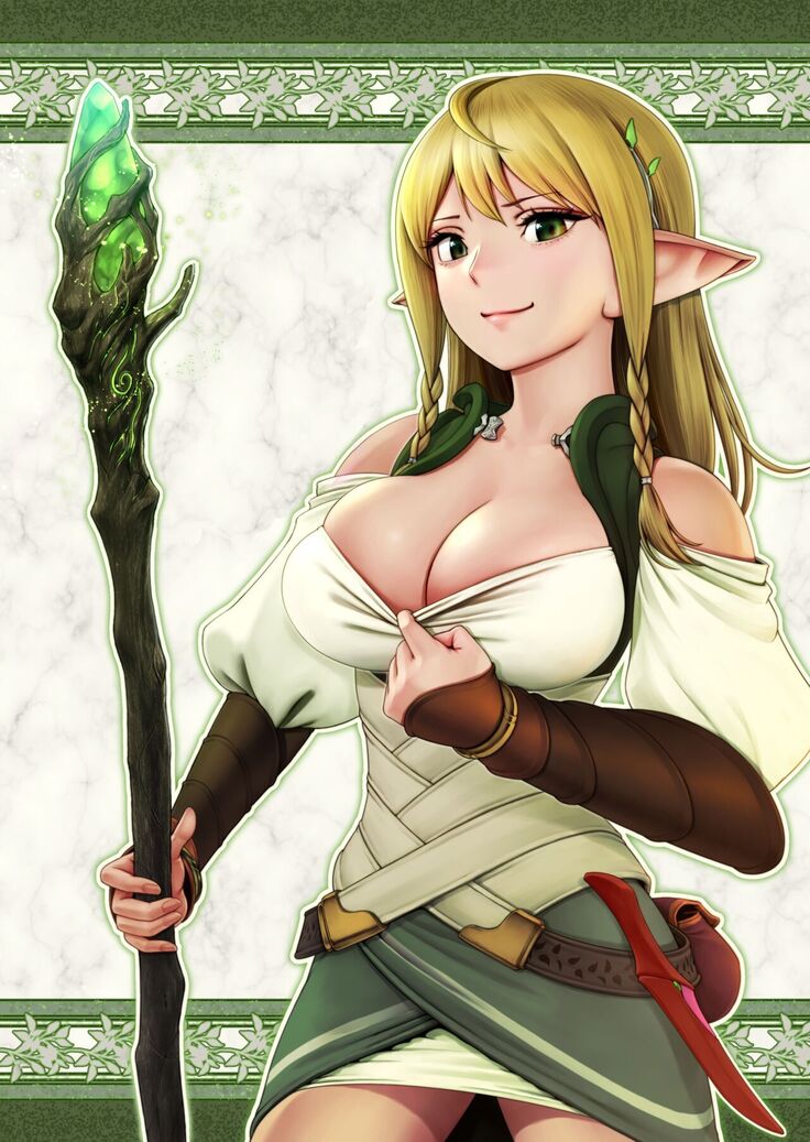 Fel to Mana no Mori -Taieki de Tairyoku Kaifuku sasetekureru Bakunyuu Healer Elf- | Fel and the Forest of Mana -The big titty elf healer recovers my stamina with her bodily fluids-