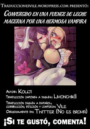 Bishoujo Vampire ni Bonyuu Drink Bar ni Sareru Hanashi | Convertido en una fuente de leche materna por una hermosa vampira Page #21