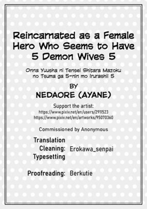 Onna Yuusha ni Tensei Shitara Mazoku no Tsuma ga 5-nin mo Irurashii 5 | Reincarnated as a Female Hero Who Seems to Have 5 Demon Wives 5 Page #39