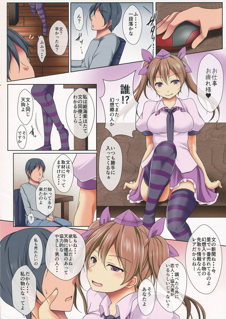 Shameimaru Aya no Kozukuri Sex Hatate wa Miteru dake
