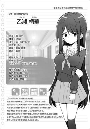 催眠支配されたお嬢様学校の寮生 ～乙瀬桐華～ Page #8