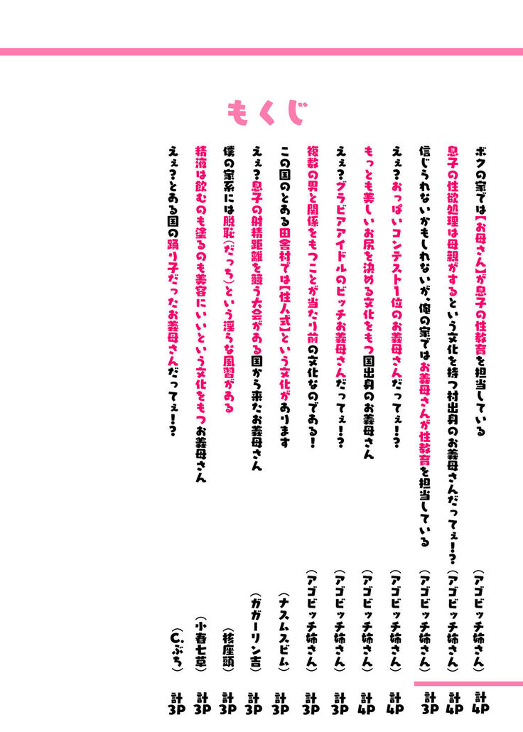 世界のお義母さん達 〜スケベな文化をもつお義母さん達が息子のあなたを狙っている〜