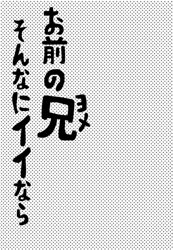 お前の兄そんなにイイならヤラせろよ