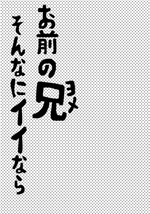 お前の兄そんなにイイならヤラせろよ