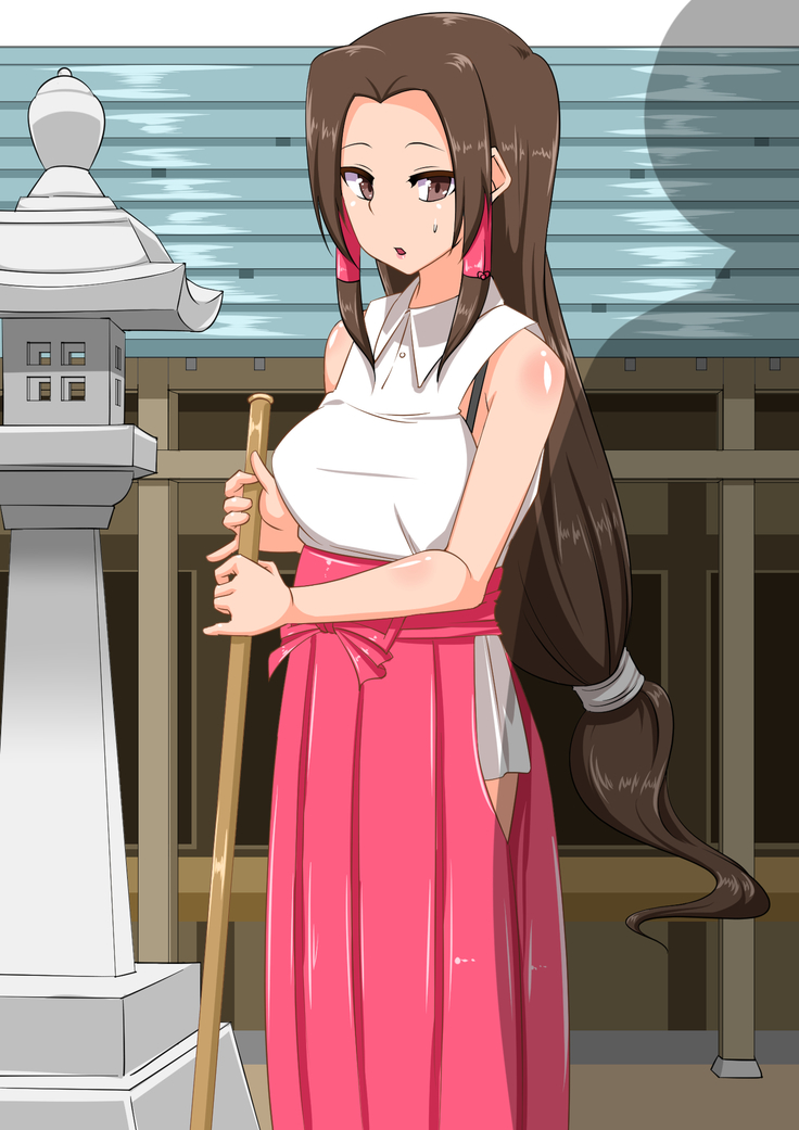 巫女さんが青姦羞恥プレイお構いなしに超淫乱になる媚薬香水を浴びせられる