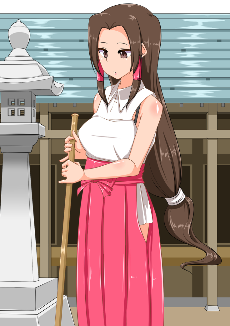 巫女さんが青姦羞恥プレイお構いなしに超淫乱になる媚薬香水を浴びせられる
