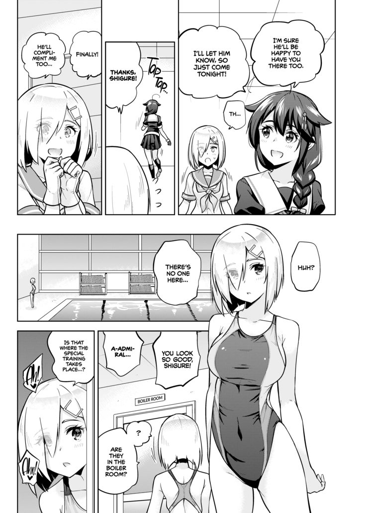 Kyouei-Mizugi na Shigure-chan to Hamakaze-san to. | Shigure and Hamakaze in Racing Swimsuits (decensored)