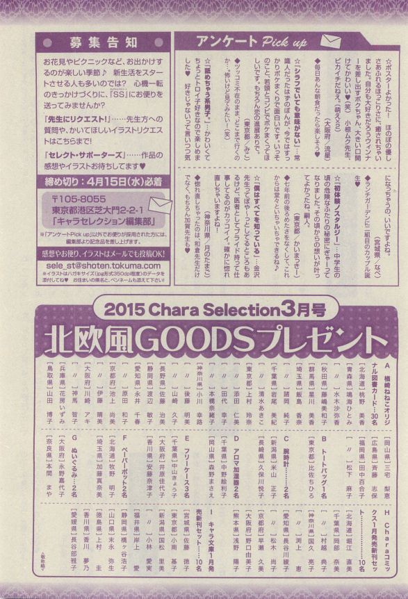 Chara Selection 2015-05