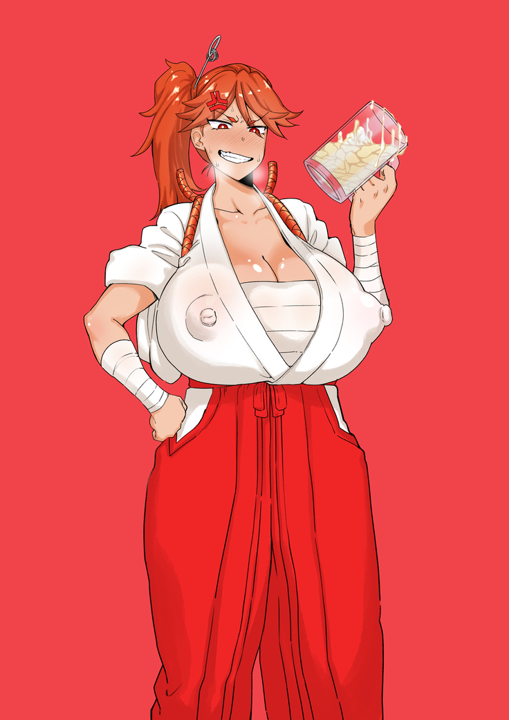 Big Breasted Shrine Maiden's Semen Paradise!