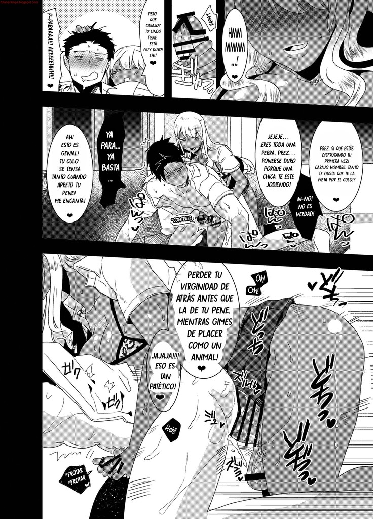 Futanari Kyokon Kuro Gal ni Gyaku Anal Fukujuu Saserareru nante  español