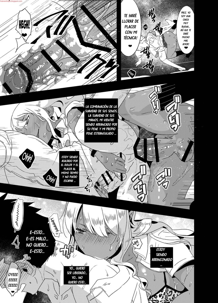Futanari Kyokon Kuro Gal ni Gyaku Anal Fukujuu Saserareru nante  español