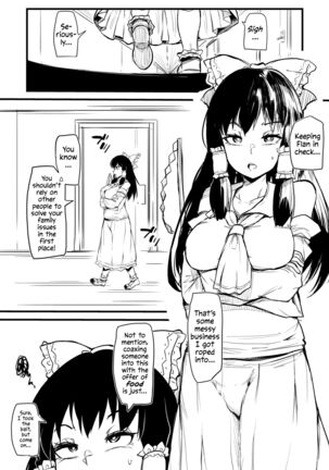 Futanari Flan-chan Ga Reimu O Choukyou Suru Manga | Futanari Flan-chan Training Reimu - Page 1