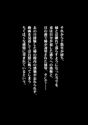 ある日、弟が覗き見たのは不良たちに昏睡レ〇プされる大好きだった姉の姿だった。 Page #106