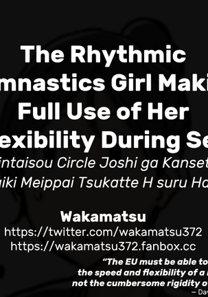 Shintaisou Circle Joshi ga Kansetsu Kadouiki Meippai Tsukatte H suru Hanashi | The Rhythmic Gymnastics Girl Making Full Use of Her Flexibility During Sex