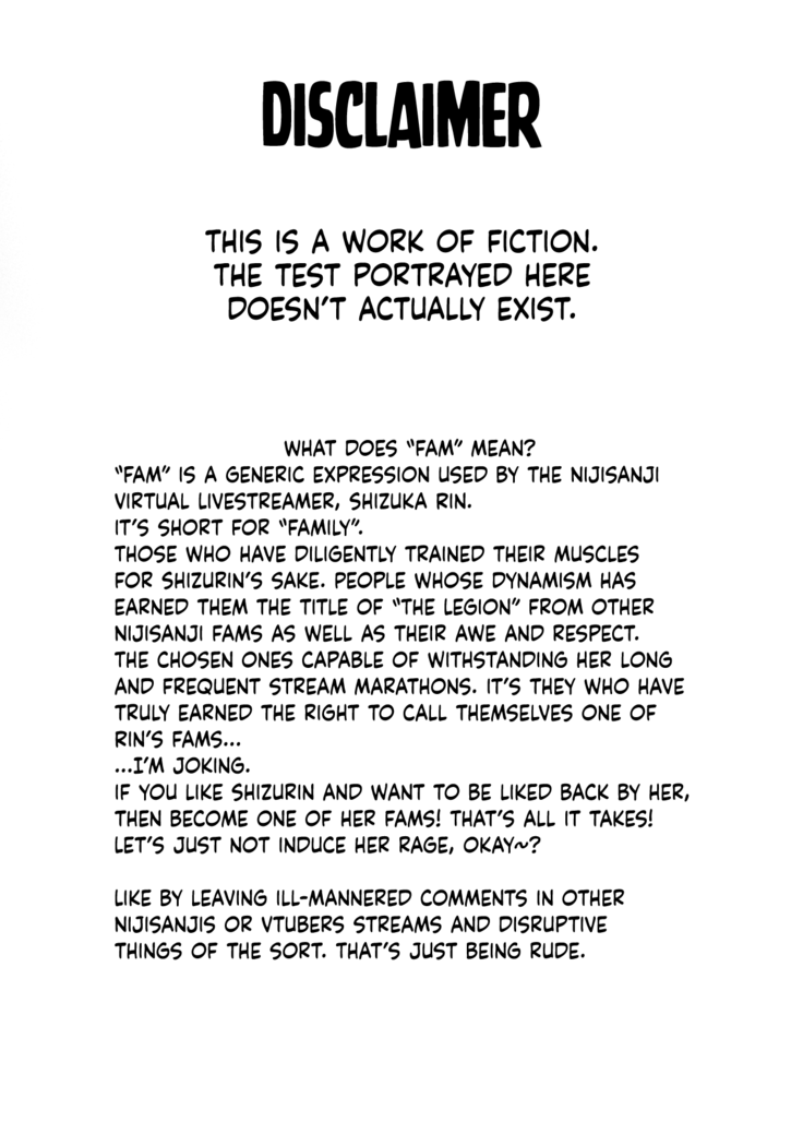 Rin to Shite fam no Gotoku ~Oidemase Rinfam Nyuutai Shiken~ | How to become one of Rin's fams: The Rin's Fam Enlistment Test