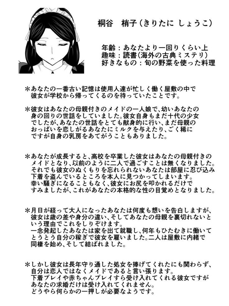 子供の頃に面倒を見てくれたメイドさんと駆け落ちして二重の意味でママになってもらうお話