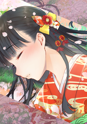 桜舞い散る樹の下で和服少女と種付けセックス Page #13
