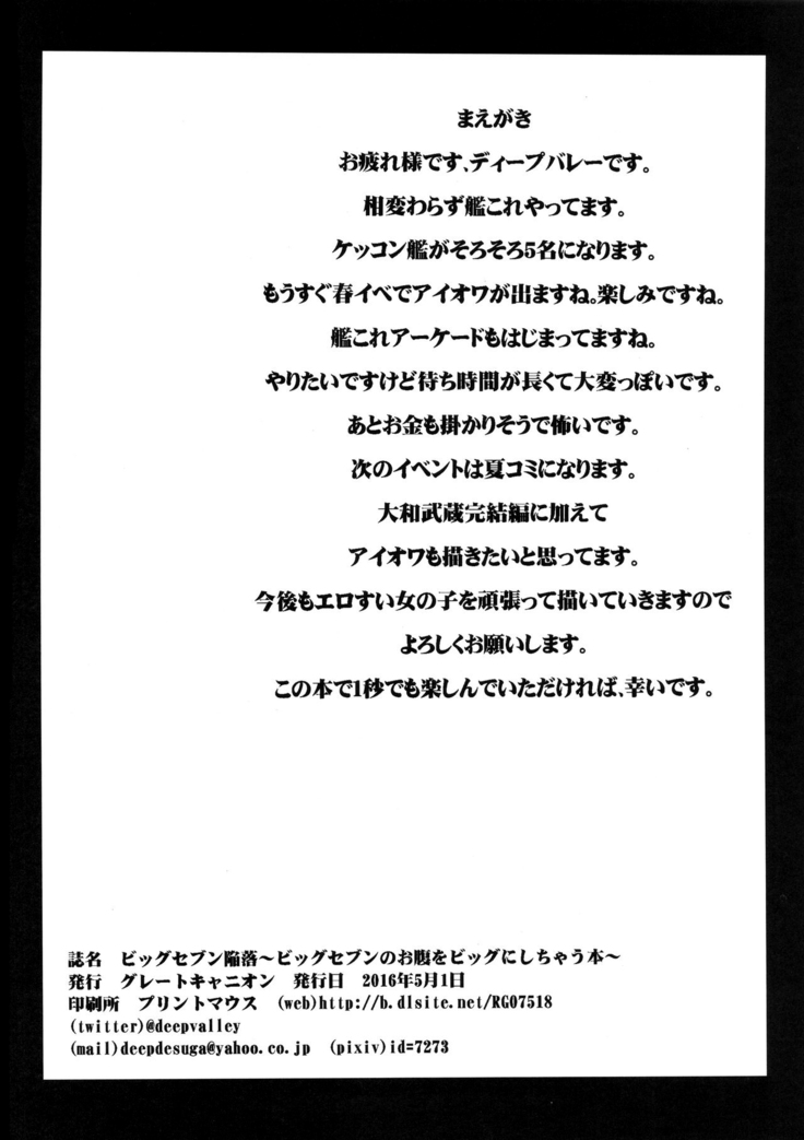 Big Seven Seishoku Sakusen ~ Yoso no Chinjufu no Nagato to Mutsu ni Sennou Tanshoutou Shousha! Sukihoudai Pakotte Onaka o Big ni Shichau Hon~