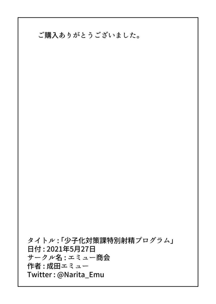 Shoushika Taisakuka Tokubetsu Shasei Program