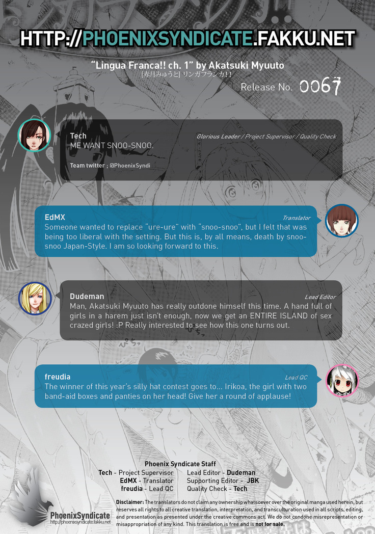 Lingua Franca!! Ch. 1-6