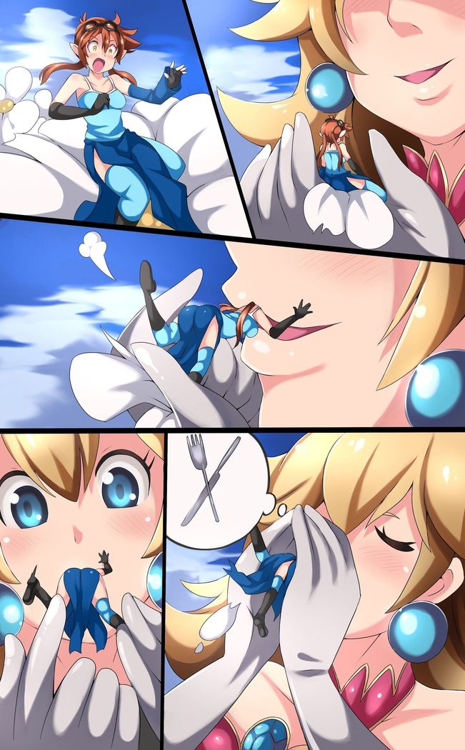 Peach eats Jessica