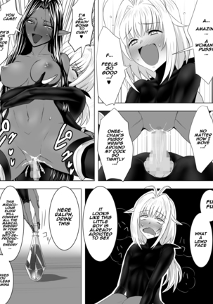 An apprentice sorcerer encounters dark elves who are in heat in the forest and gets reverse raped Page #17