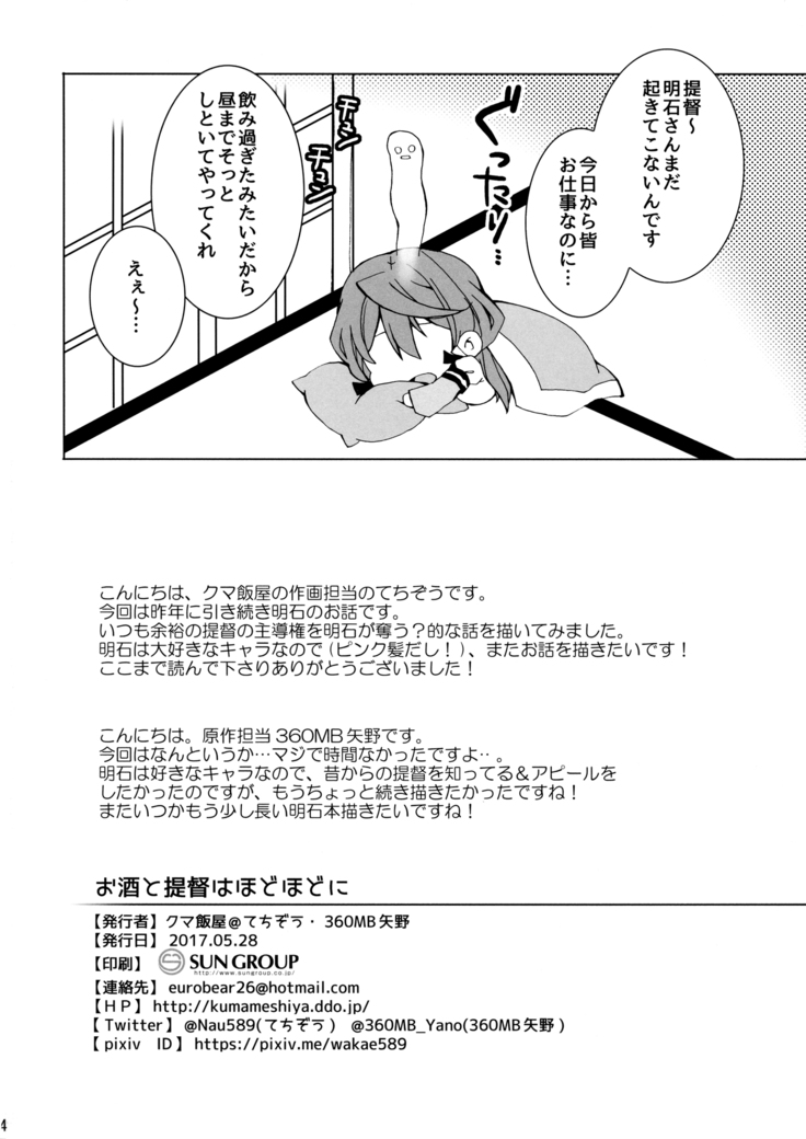 Osake to Teitoku wa Hodohodo ni
