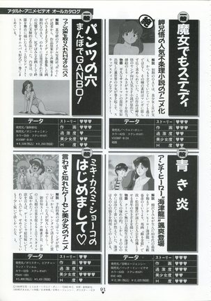 Bishoujo Anime Daizenshuu - Adult Animation Video Catalog 1991 Page #87