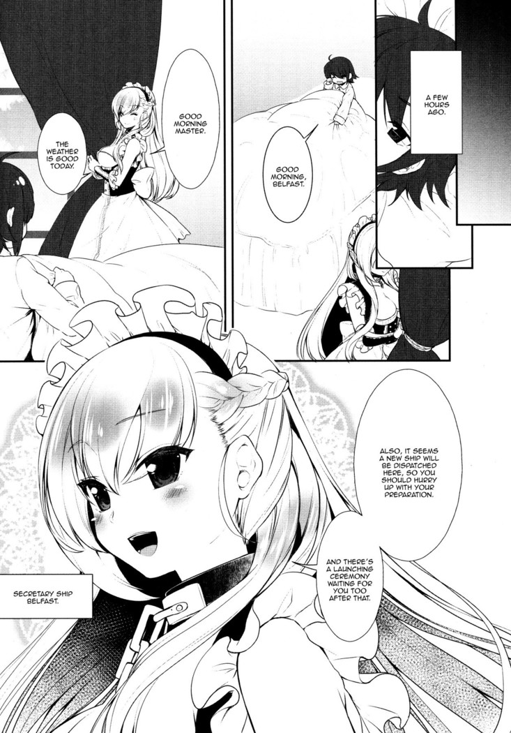 Belfast desu, Goshujin-sama. | My name's Belfast, Master.