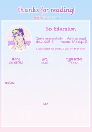 Sex Education - Jojo's Bizarre Adventure