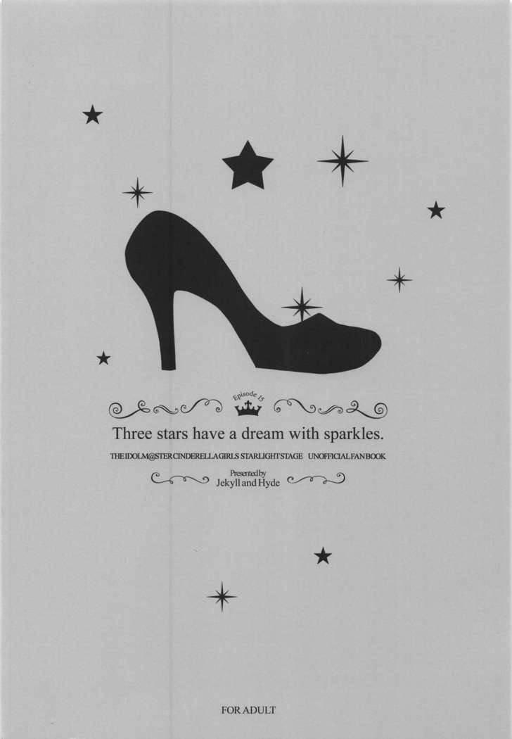 Three stars have a dream with sparkles.