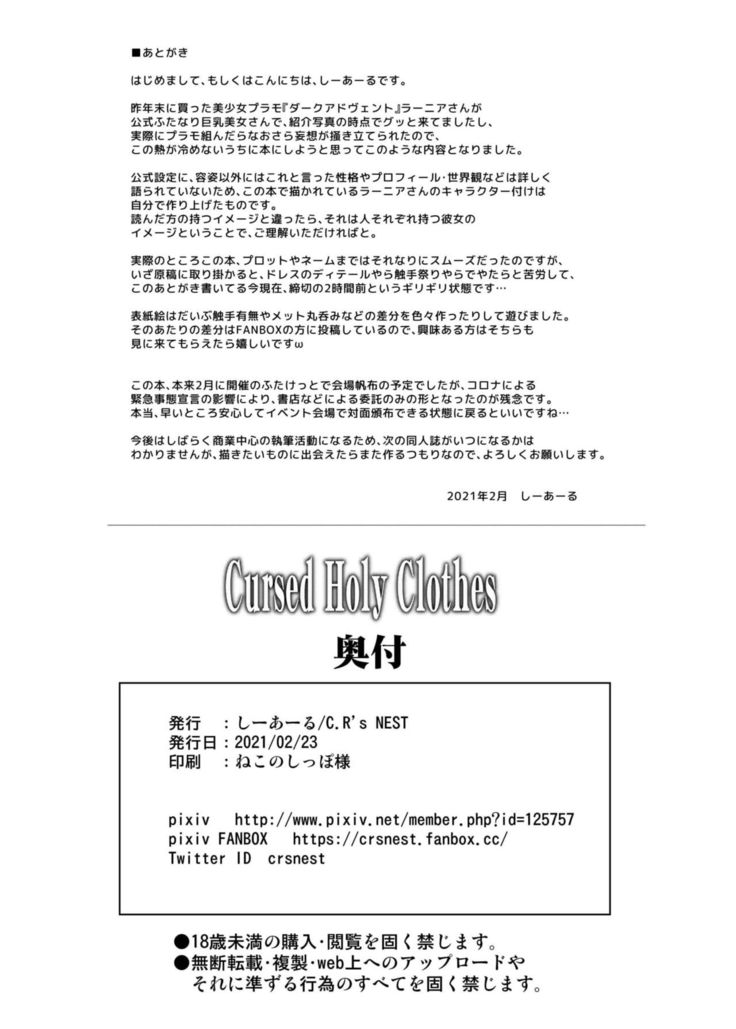 Cursed Holy Clothes【不可视汉化】