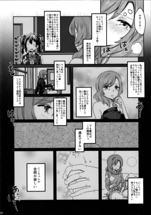 (C89) [Tatakai no Kiseki (Senyuu, Marimuu)] Nico-chan to Haeteru Maki-chan ga Ecchi na Koto Suru dake no Hon (Love Live!) - Page 38