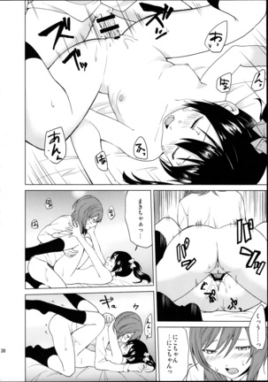 (C89) [Tatakai no Kiseki (Senyuu, Marimuu)] Nico-chan to Haeteru Maki-chan ga Ecchi na Koto Suru dake no Hon (Love Live!) Page #30