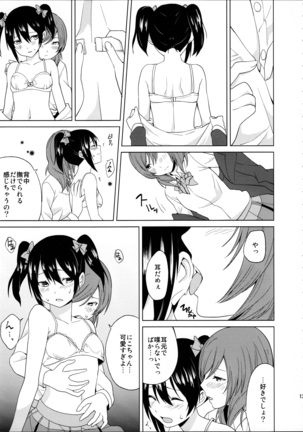 (C89) [Tatakai no Kiseki (Senyuu, Marimuu)] Nico-chan to Haeteru Maki-chan ga Ecchi na Koto Suru dake no Hon (Love Live!) Page #13