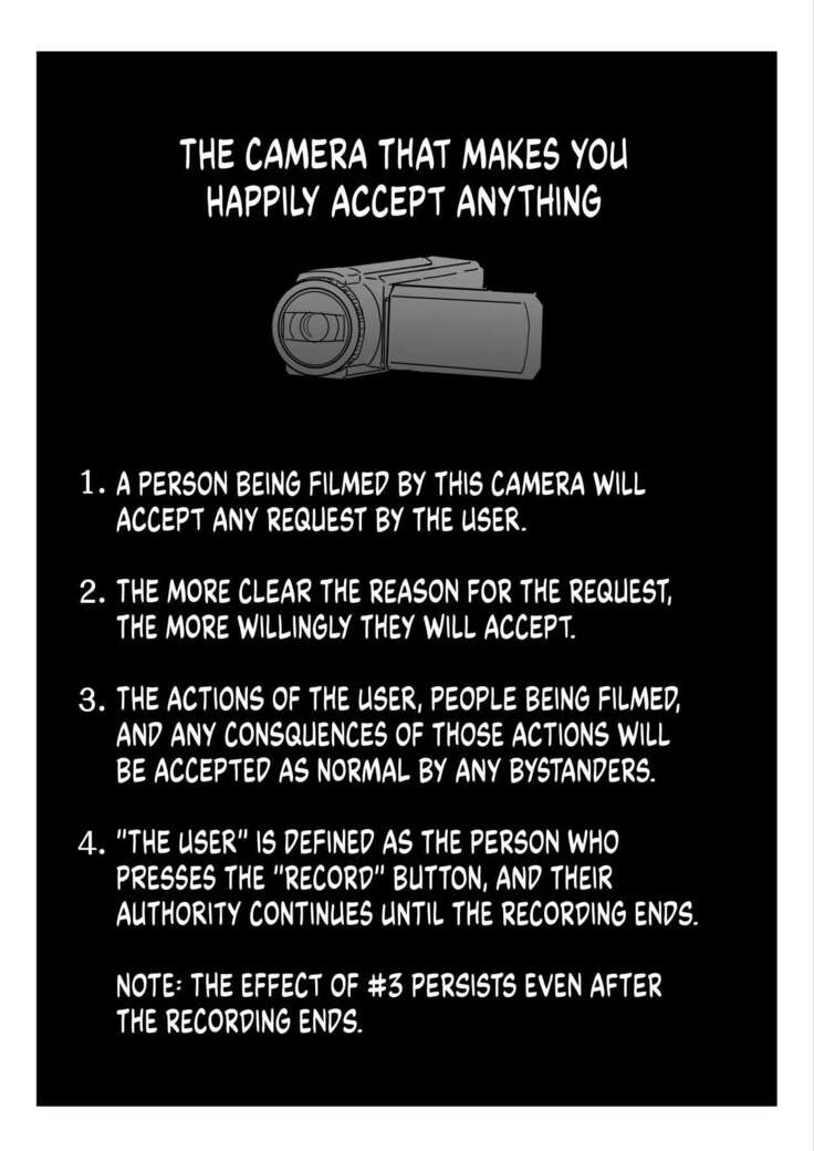 Utsuru to Norinori de Nandemo Ukeirechau Video Camera | The Video Camera that Makes You Happily Accept Anything