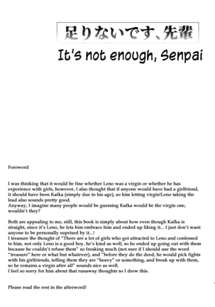 It's not enough, Senpai