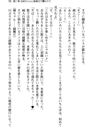 俺の彼女とお姉ちゃんの誘惑水着勝負！ Page #77