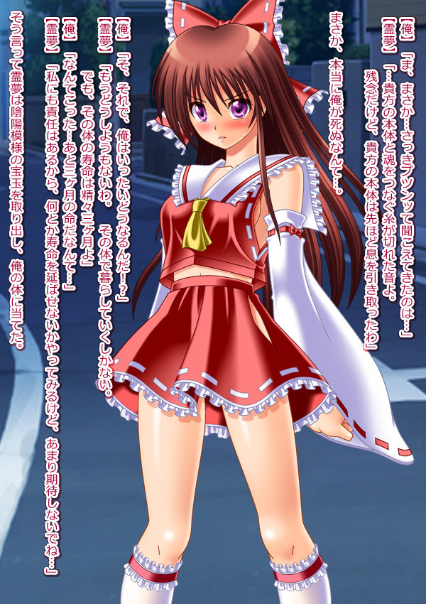 Moshi Hakurei Reimu ni Naretara ~Hakurei Reimu no Karada de Cosplay Ibutsu Sounyuu Gyaku Rape Rinkan Nakadashi Namahousou o Iu Hentai TSF Sakuhin!~