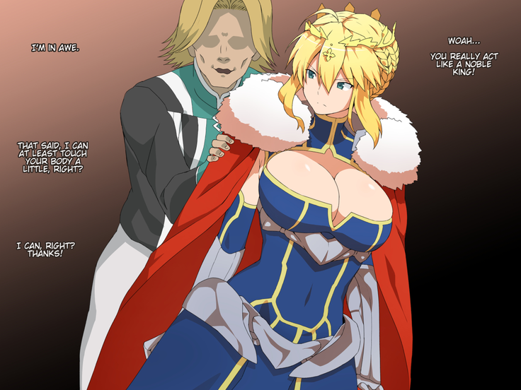 Titoria and the male Chaldea staff member