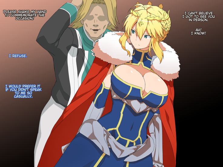 Titoria and the male Chaldea staff member
