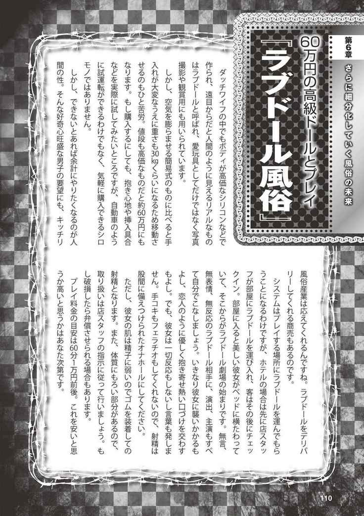 アブノーマル風俗入門 ラブドール風俗から、1000万円の風俗嬢まで