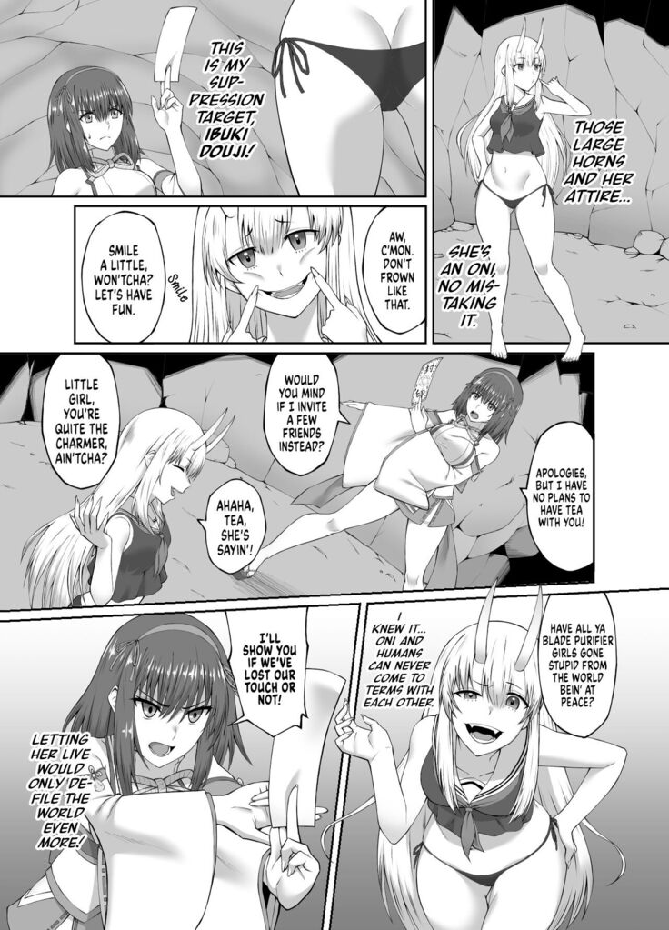 Taimashi Daraku Osen ~Futanari ni Ochita Taima Miko wa Inran Mesu Oni-ka~ | Suppressor Falls to Depravity ~Exterminator Miko Turns into a Slutty Futanari Oni~