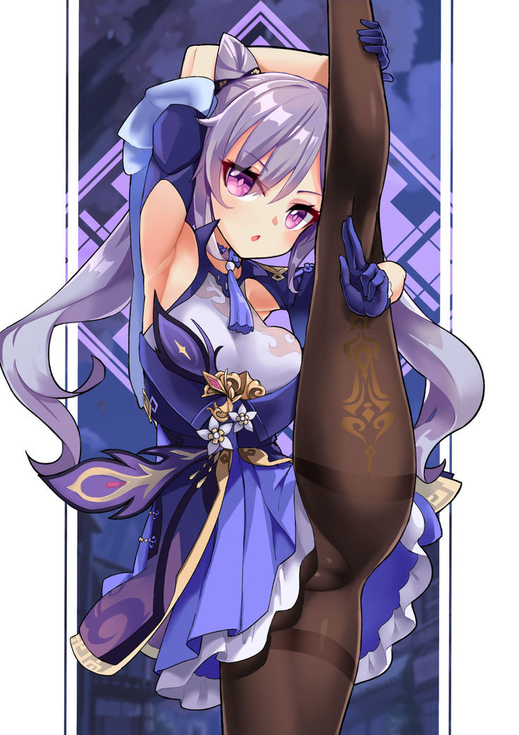 Keqing high leg pose.
