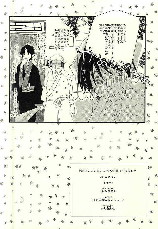 豚がアンアン煩いので、少し縛ってみました